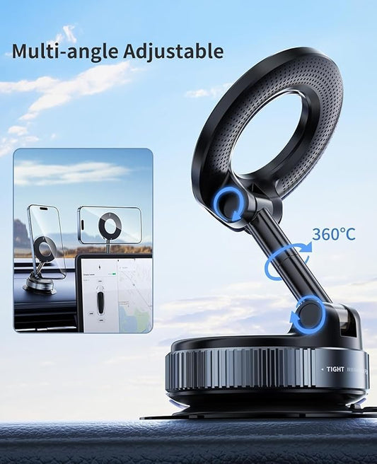 Super Soft Glace Cotton King Size 360° Vaccum Magnetic Phones Holder, Magnetic Car Phone Mount, Hands-Free Suction Cup Phones Holder for Car/Gym/Mirror/Shower, Car Mount Compatible with All Mobile