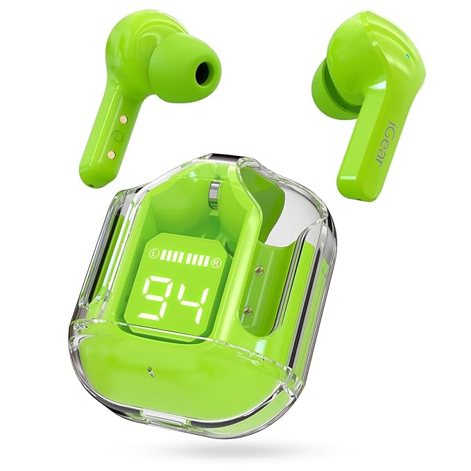 Transparent Ultrapods Max TWS Earbuds with LED Display Case