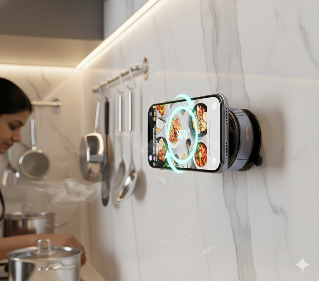 360° Magnetic Vacuum Suction Phone Mount with Strong Grip