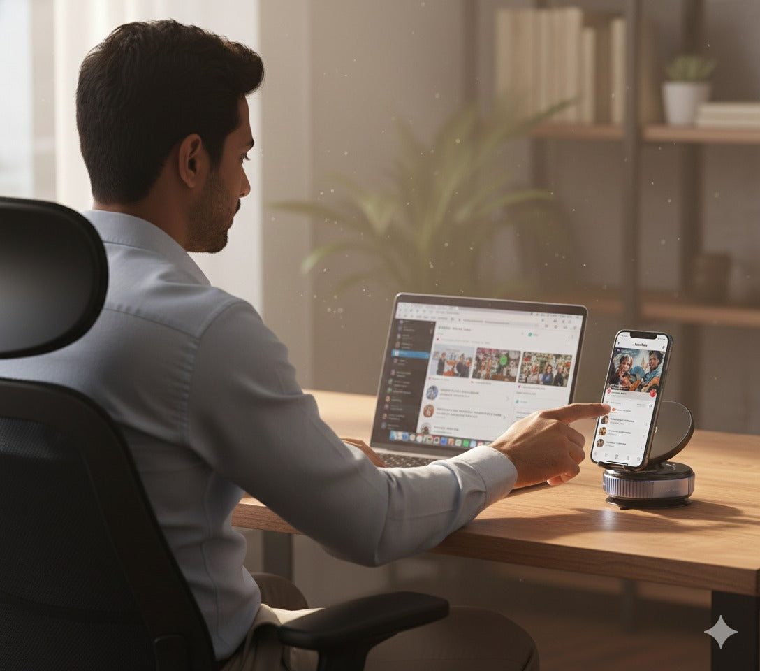 360° Magnetic Vacuum Suction Phone Mount with Strong Grip