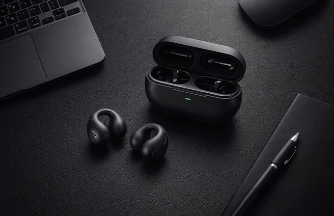 T75 Open-Ear Clip-On Bluetooth Earbuds with Secure Fit Design