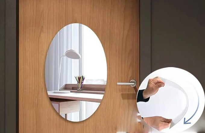 Crystal View Oval Decorative Wall Mirror with Modern Finish